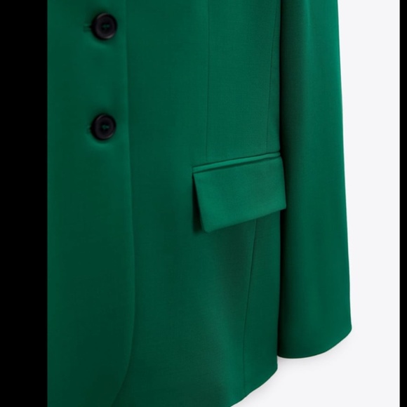 💚 STRAIGHT CUT WOOL BLEND BLAZER - Picture 5 of 6